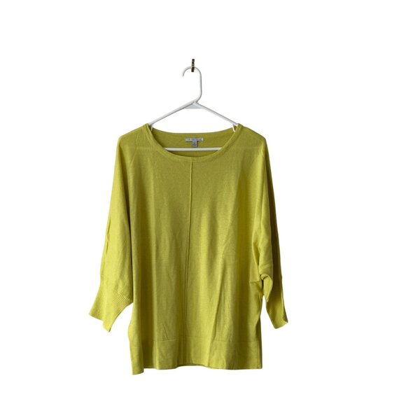 Larsen Gray Yellow Womens Sweater 3/4 Sleeve Relaxed Fit Comfy Lagenlook XL - Picture 5 of 8